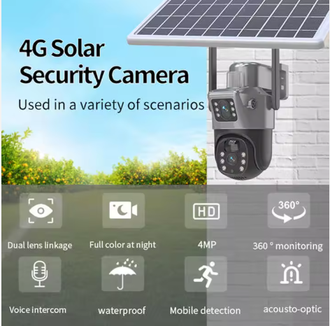 📸 Caméra de Surveillance Solaire 4G – Sécurité Autonome & Haute Technologie