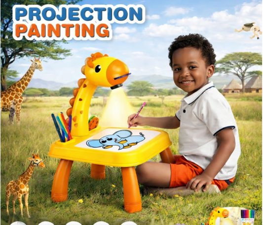 Table de Projection Peinture Girafe avec Musique.